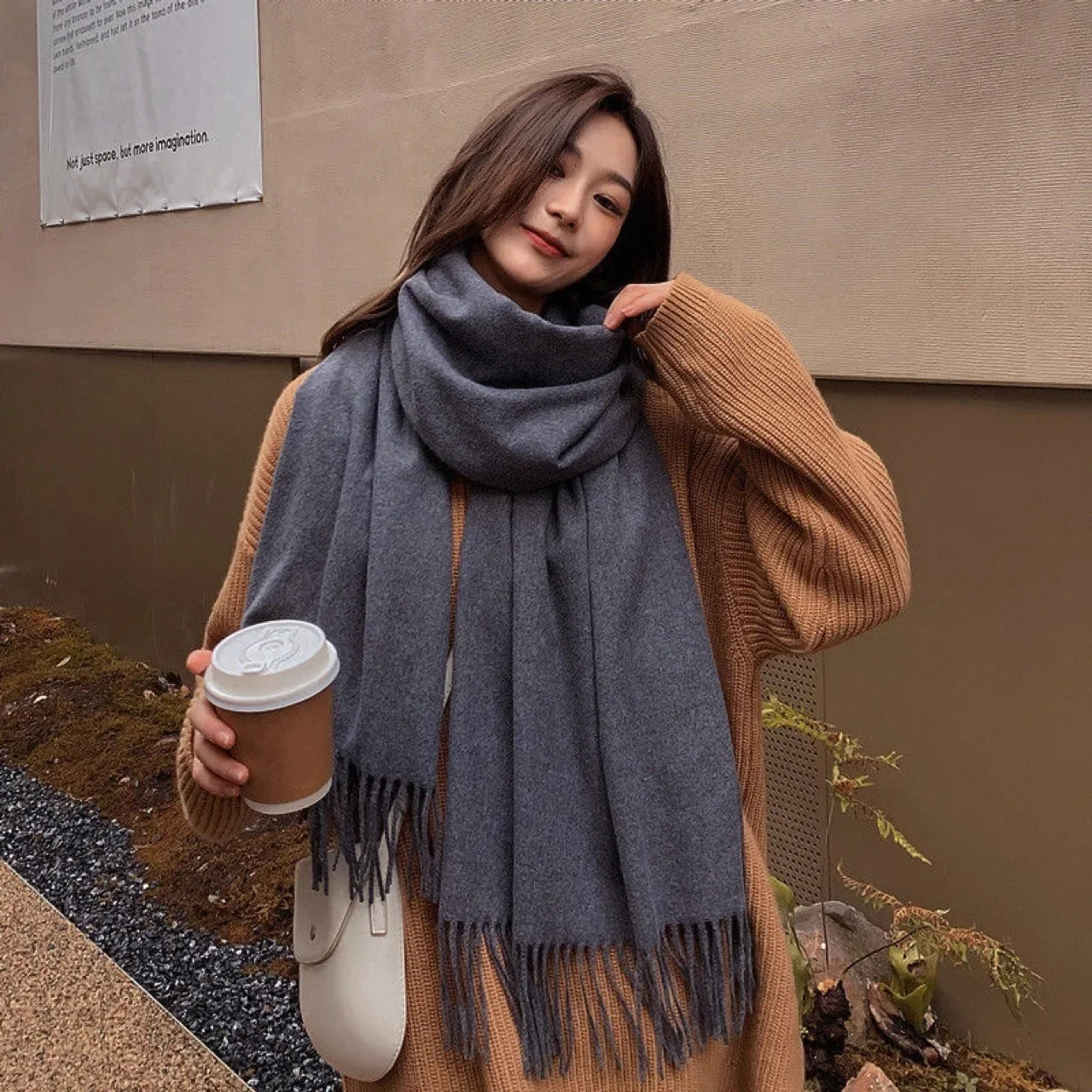 NONECN Women's Winter Scarf Polyester Warm Outdoor Accessory