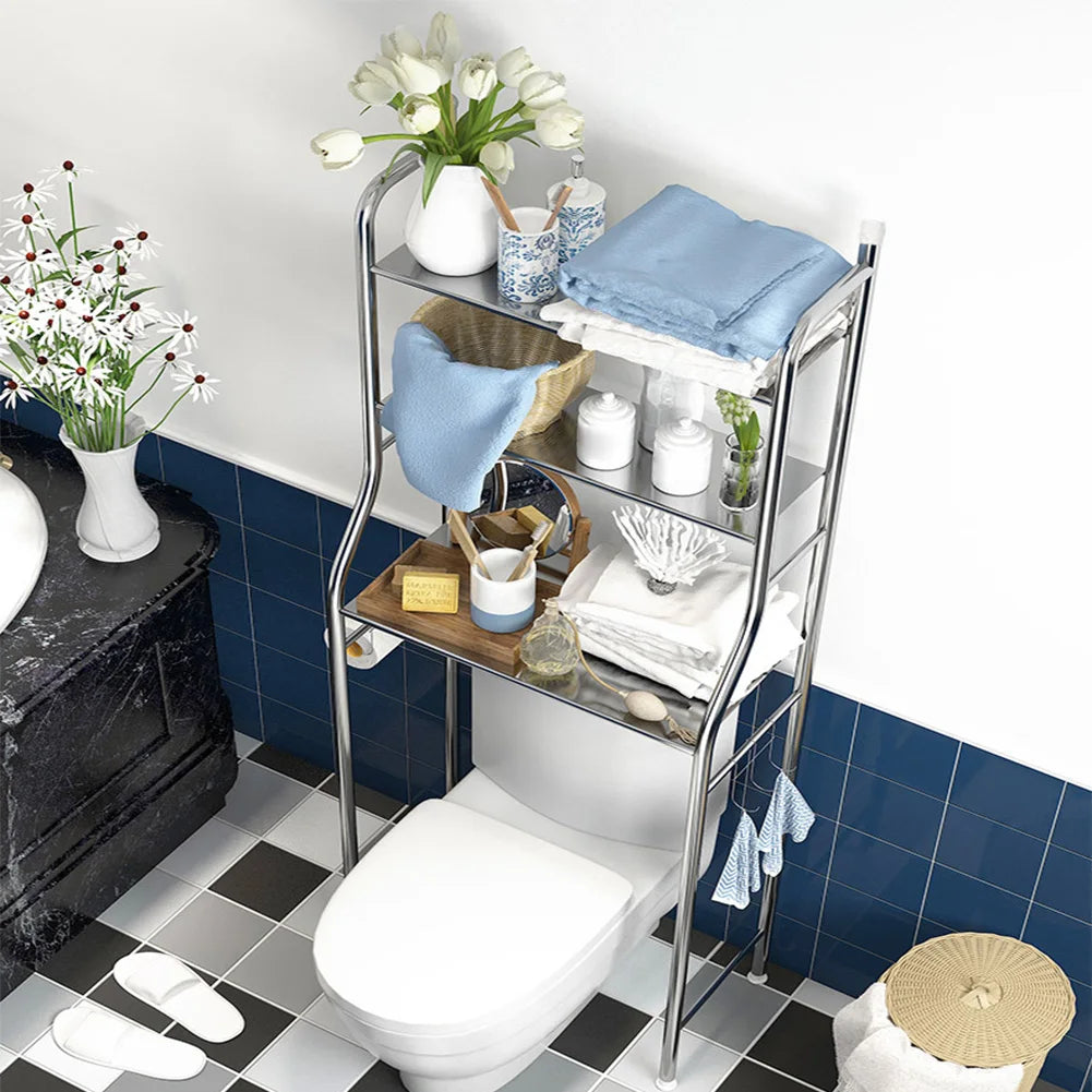 Studyset Over Toilet Storage Shelf 2 Tier Freestanding Metal Bathroom Organizer