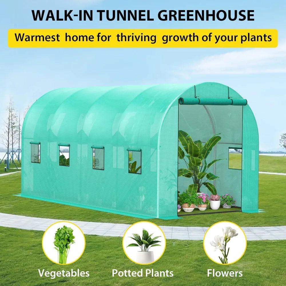 Color Garden Walk In Greenhouse with Dual Roll Up Doors