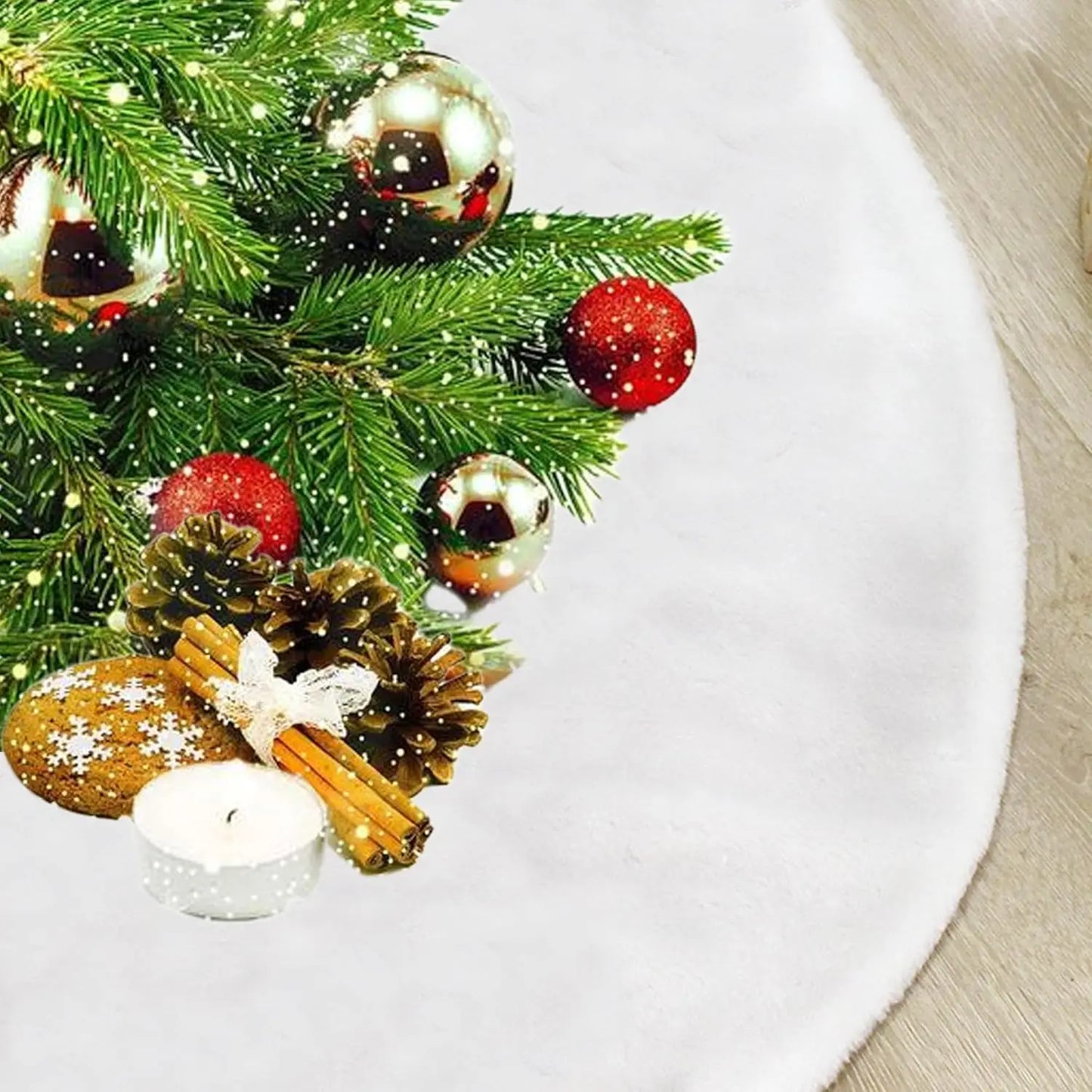 Guangdong Faux Fur Christmas Tree Skirt Luxury Rustic Decor