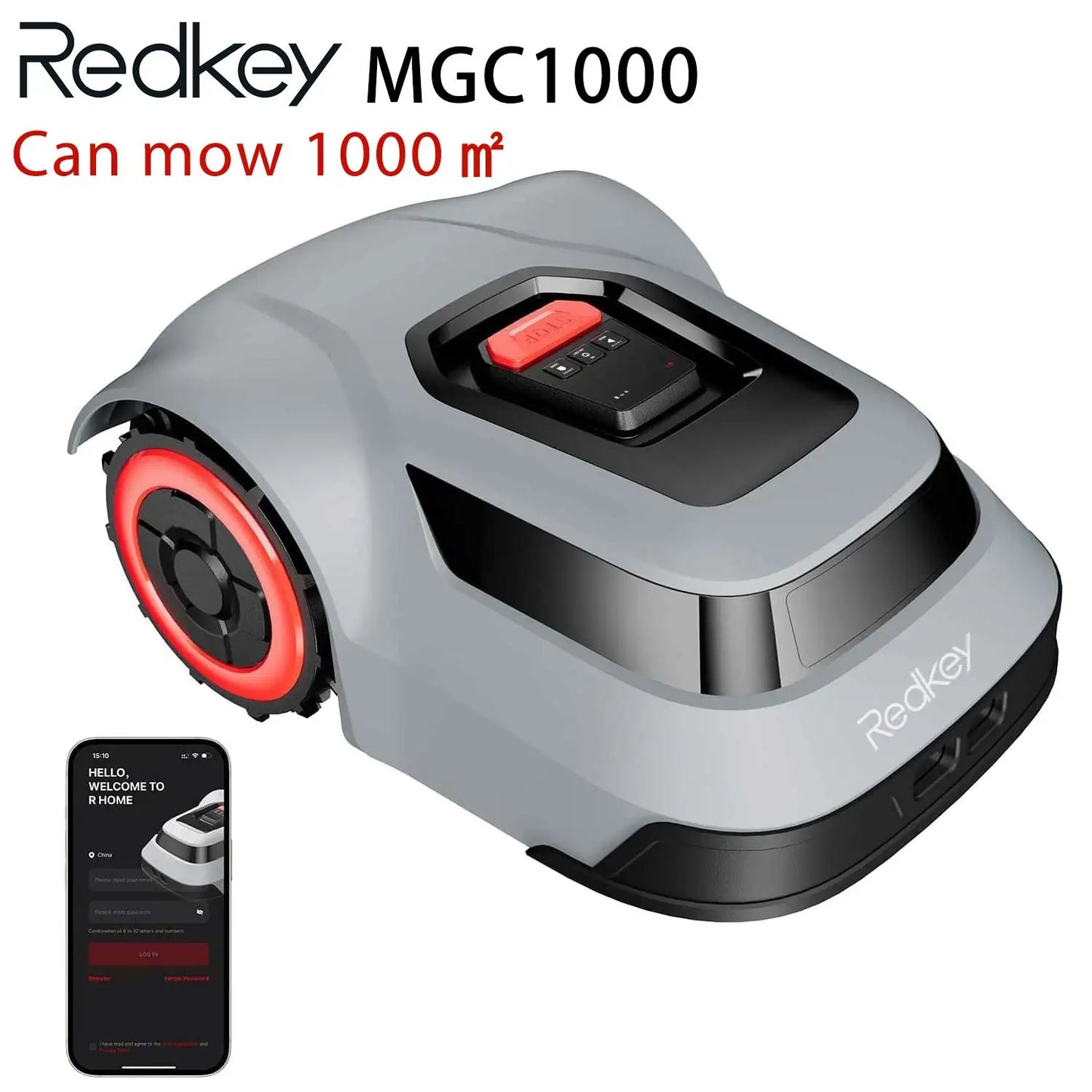 Redkey C TOF Robotic Lawn Mower MGC800 MGC1000 Cable Break Detection App Control Automatic Cutting