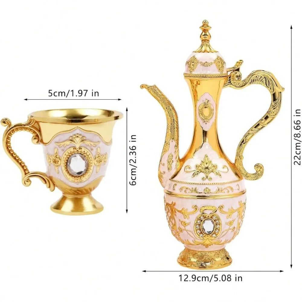 XMSJ Antique Teapot Coffee Set With Six Teacups Tray