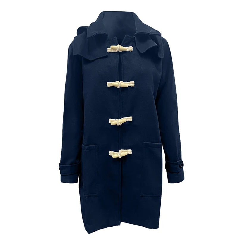 Guangdong Mens Wool Blend Duffle Coat With Hood Toggles