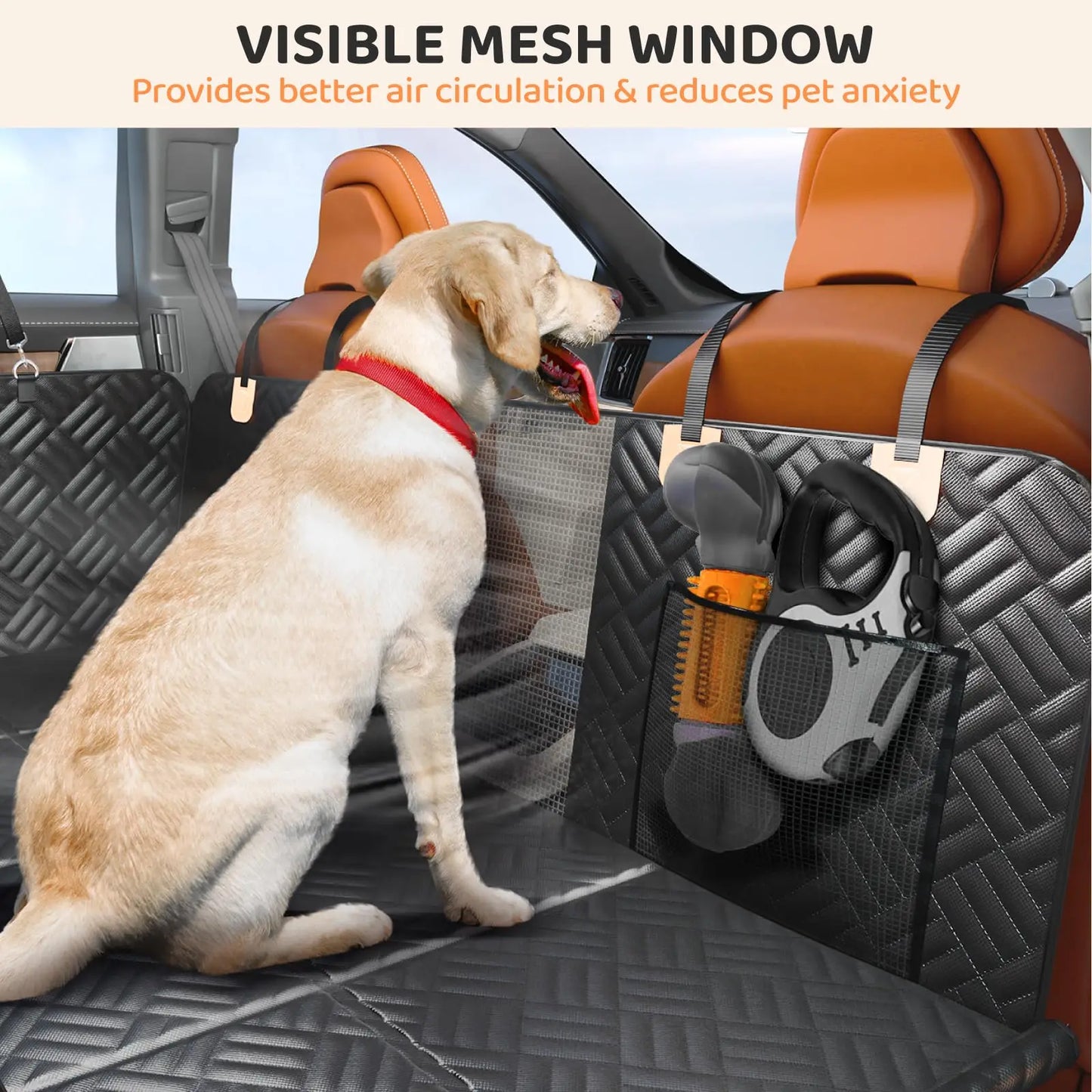 NONECN Dog Car Seat Cover Back Seat Extender, Heavy-Duty Hammock