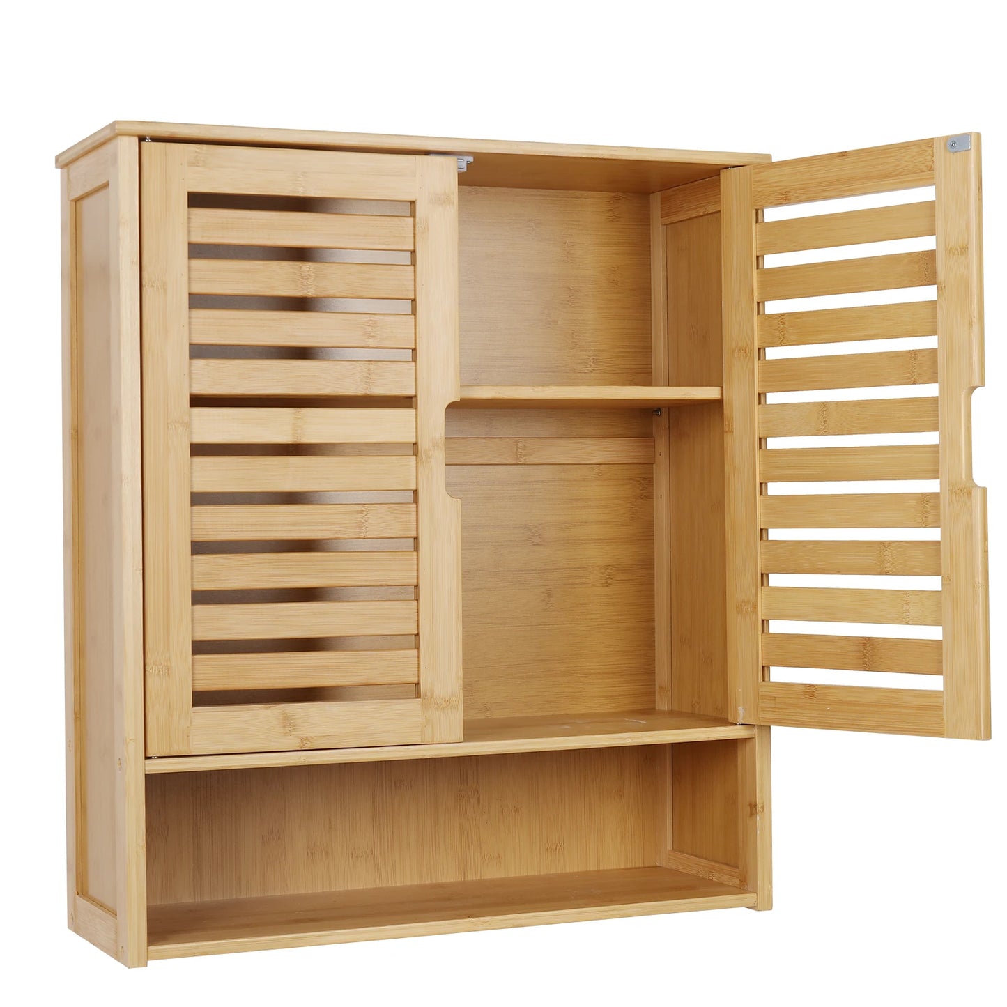 Wisfor Bamboo Wall Mounted Bathroom Cabinet Organizer