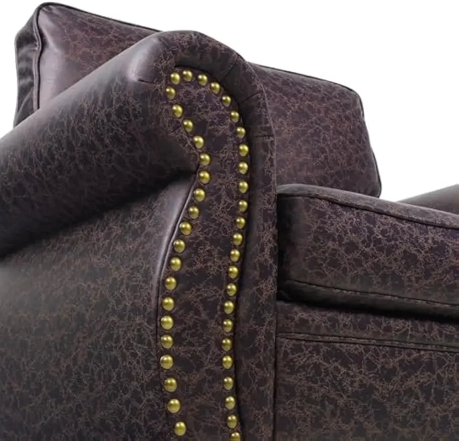 Mid-Century Vintage Rivet Design Sofa Set For Living Room