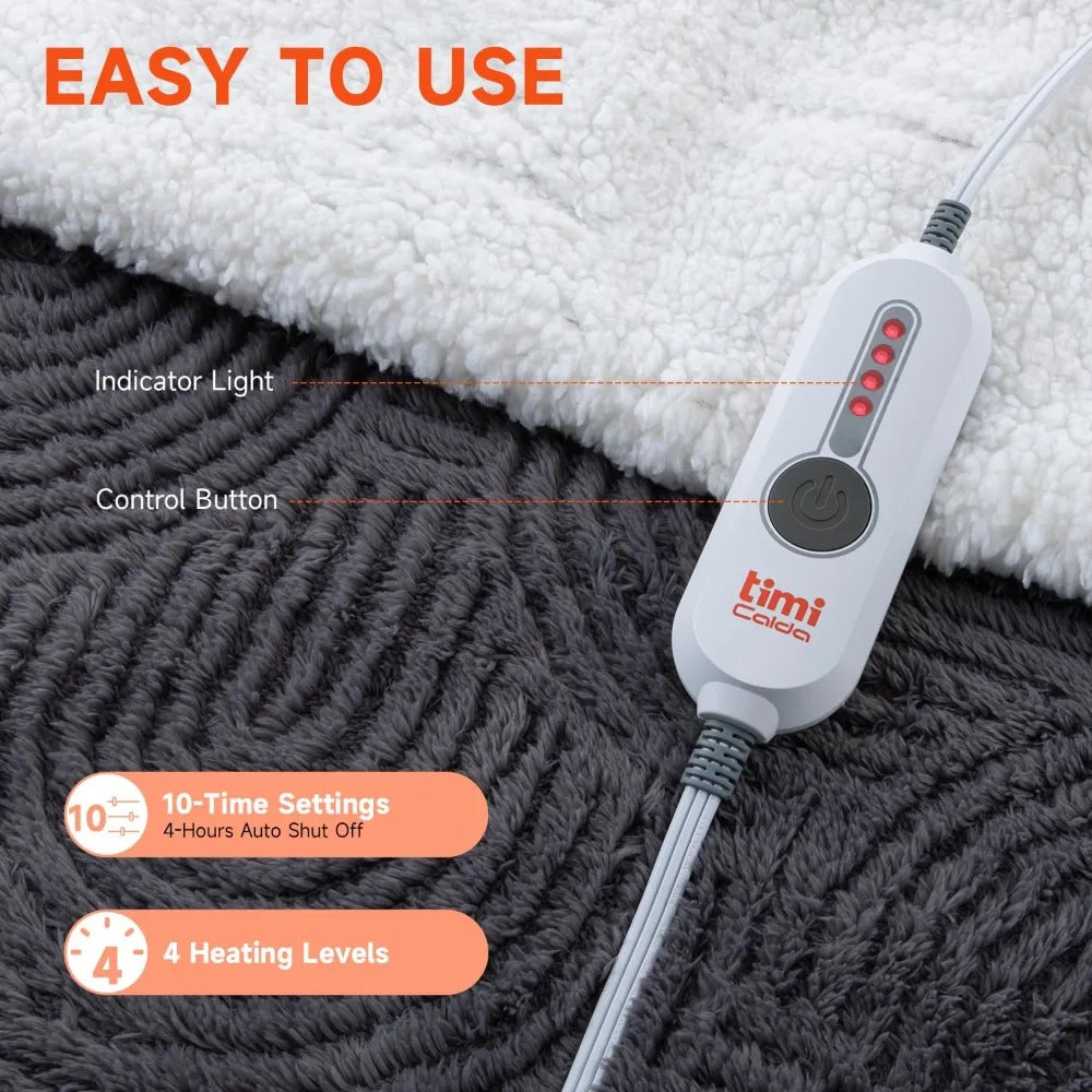 Cozy Soft Jacquard Heating Blanket With 4 Heat Levels