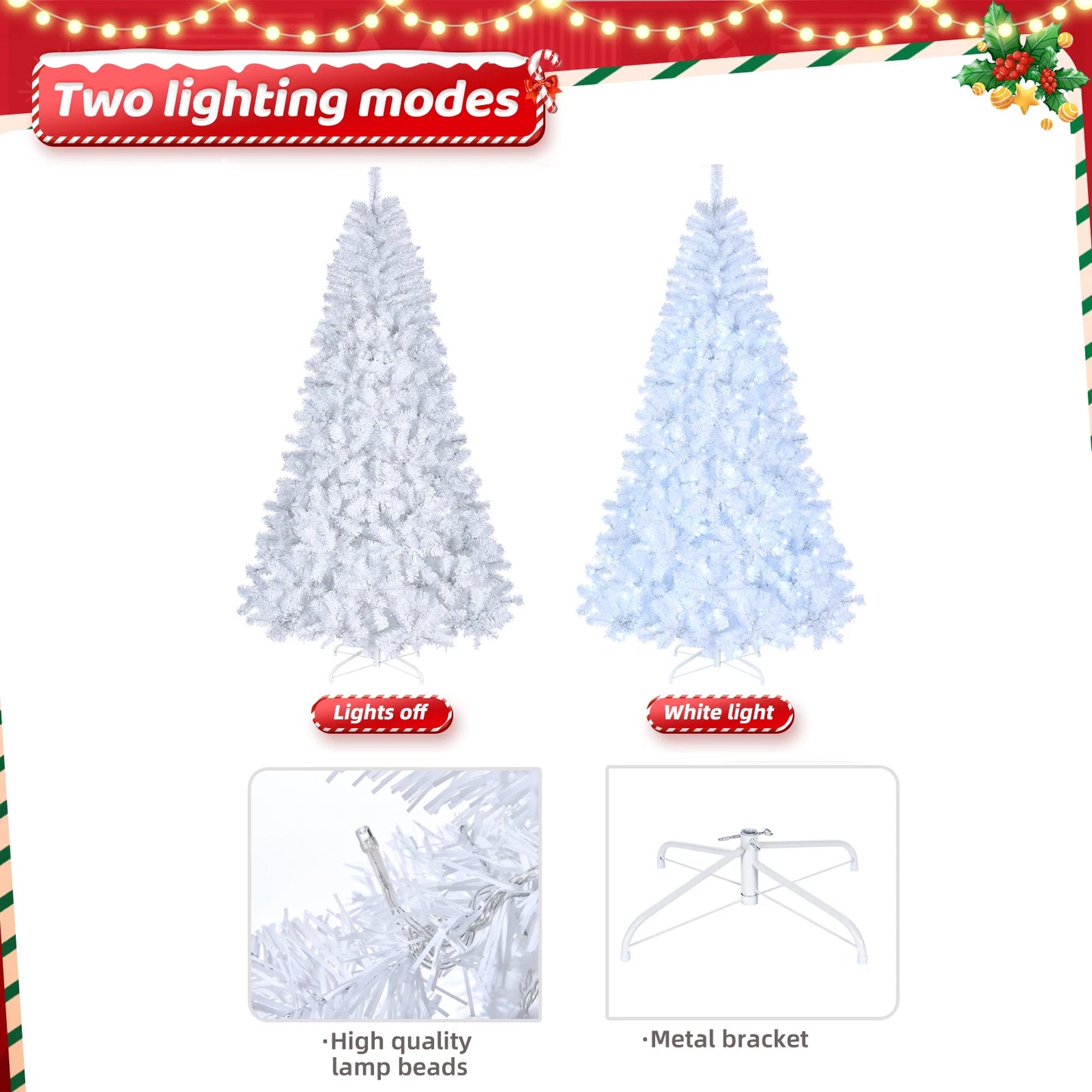 FCH Automatic Christmas Tree with 500 Lights and 8 Modes