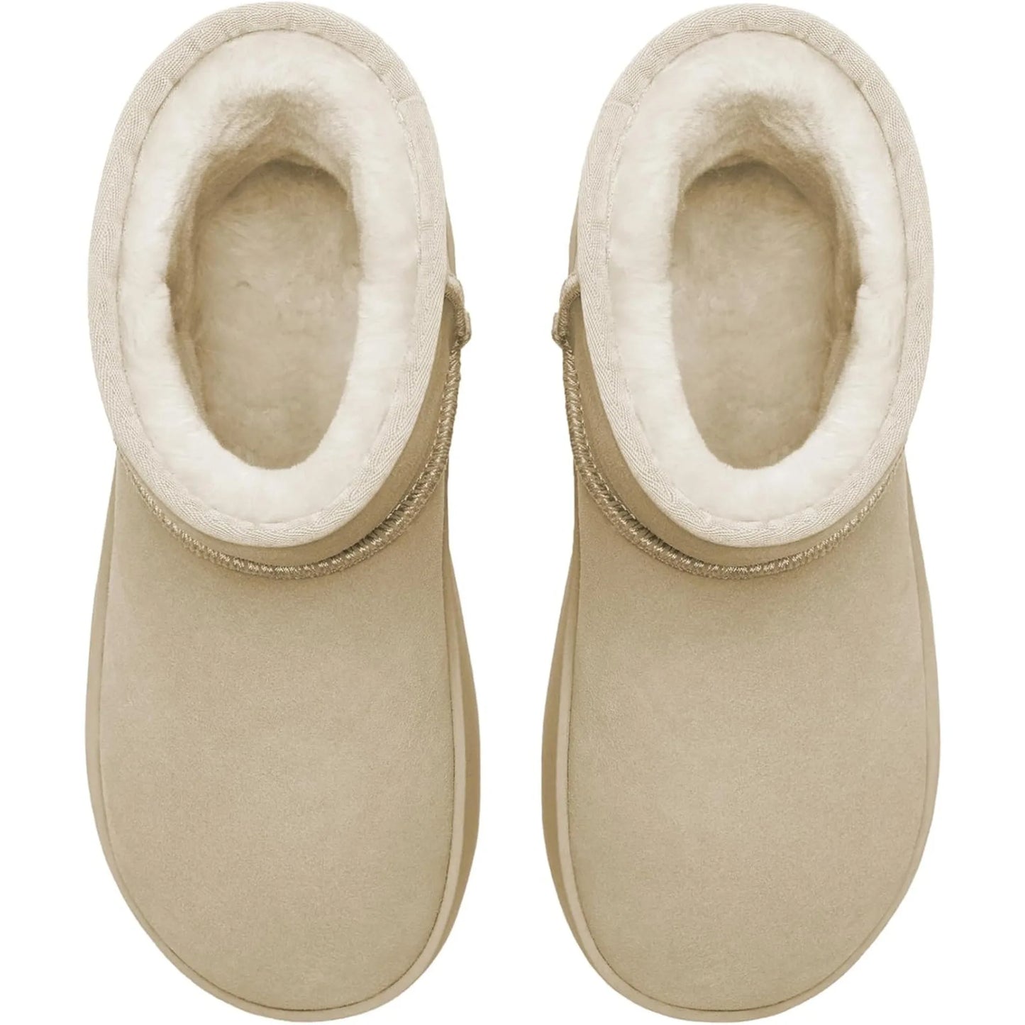Fujian Genuine Suede Womens Ankle Boots Fur Lined Snow Boots