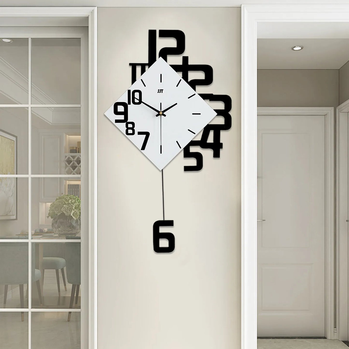 Silent Pendulum Wall Clock Nordic Style