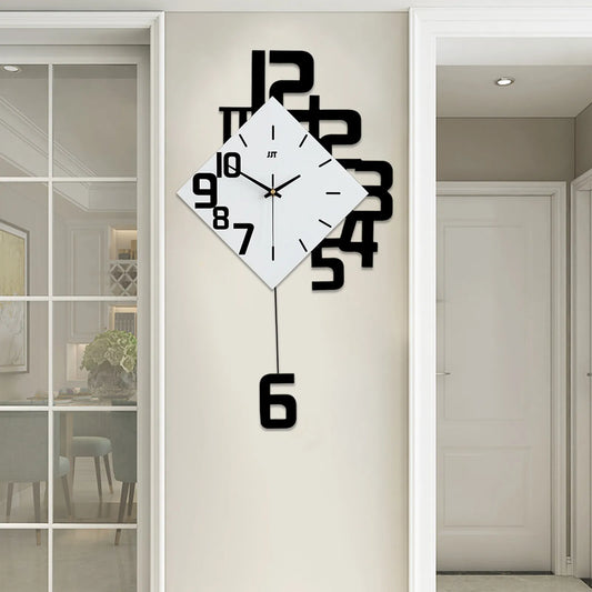Silent Pendulum Wall Clock Nordic Style