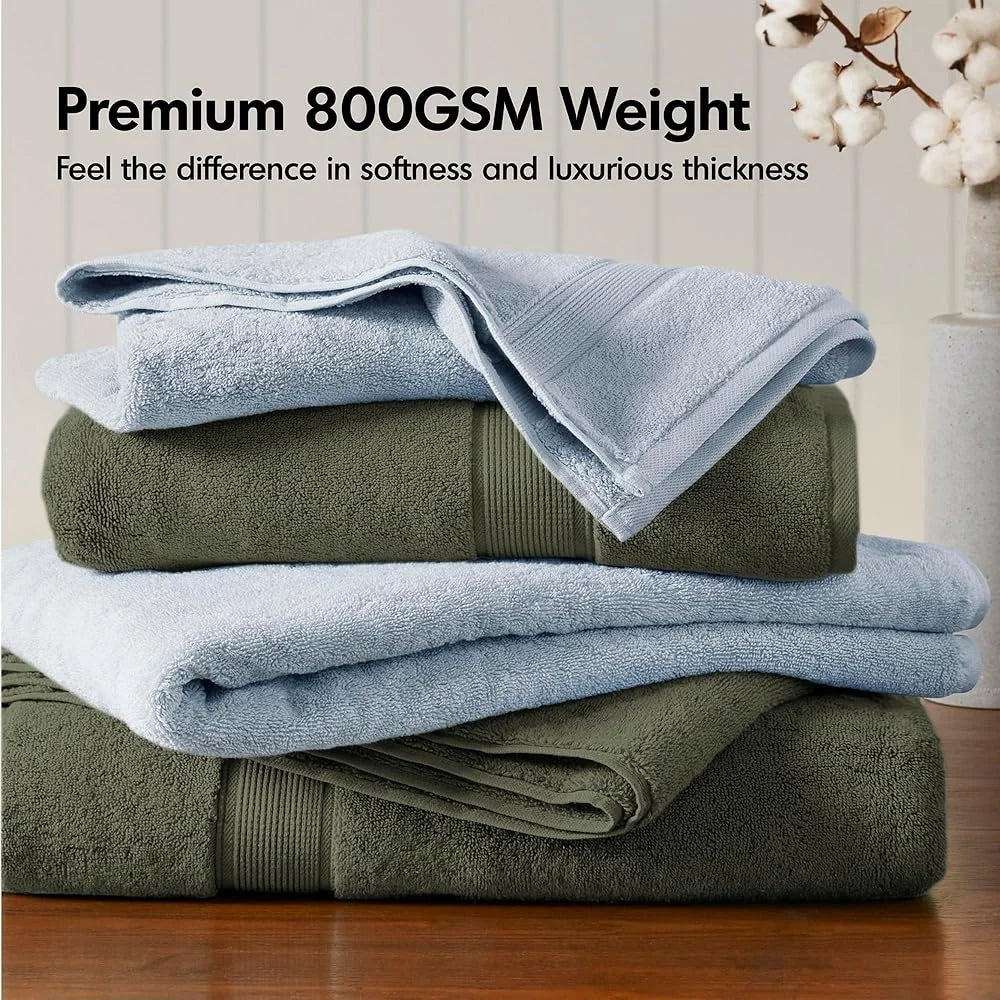 DUTRIEUX 800GSM Cotton Bath Towel Set 8 Pieces Spa Quality