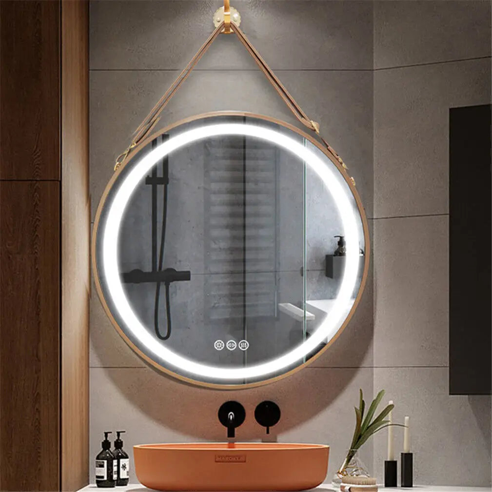 Feature Round LED Illuminated Bathroom Vanity Mirror Demister Dimmable