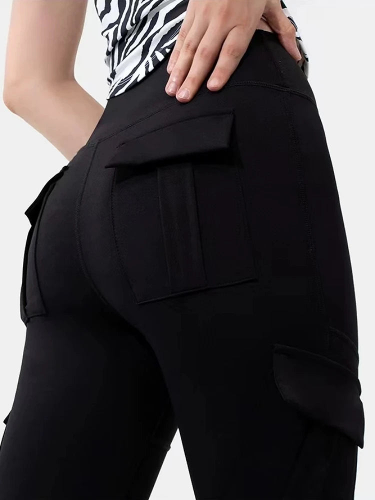 High Waisted Yoga Leggings Butt Lifting Wide Leg Tummy Control
