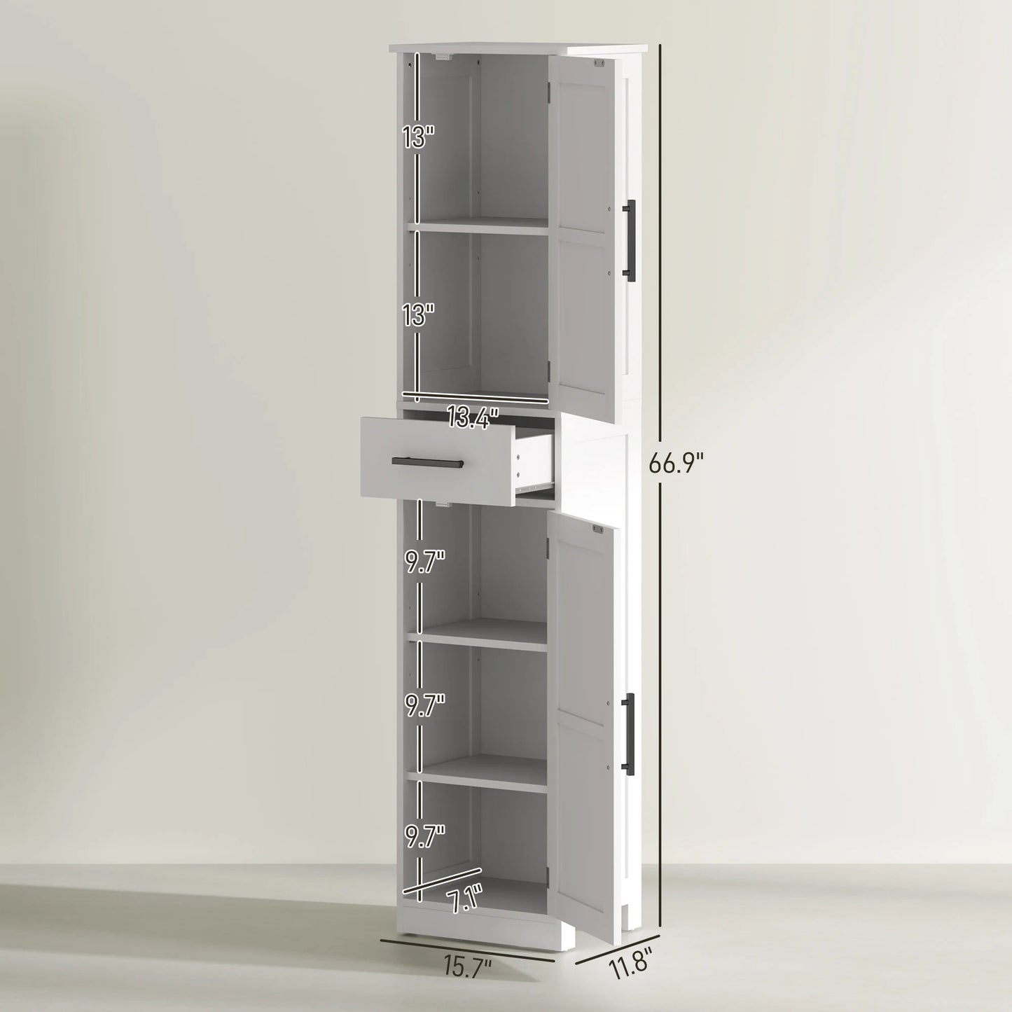 HOMCOM Bathroom Storage Cabinet With Drawer And Barn Doors
