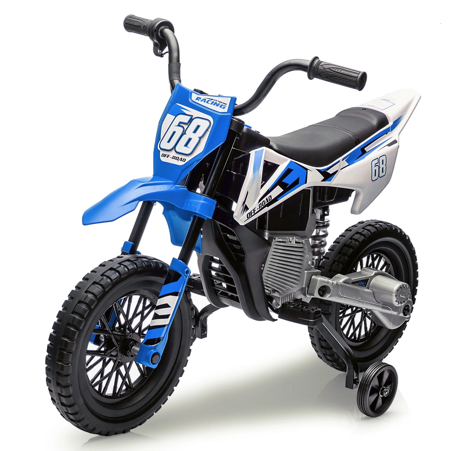 HiMISS 12V Kids Electric Dirt Bike With Twist Grip Throttle Training Wheels