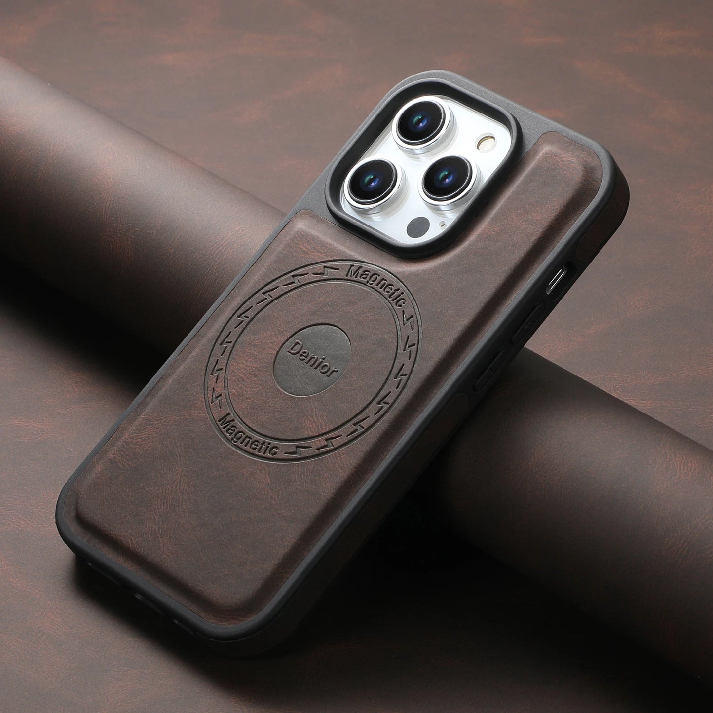 LICOERS Magnetic Leather MagSafe Case For iPhone 16 Pro Max