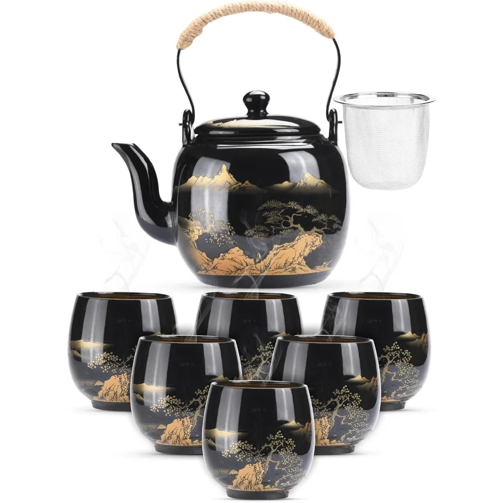 Porcelain Kitchen Tea Set With Teapots And Cups