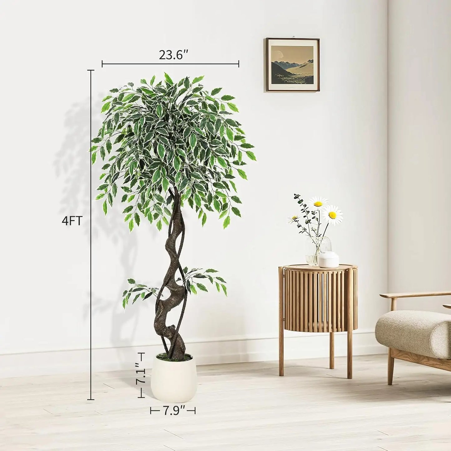 HiMISS Artificial Ficus Tree Indoor Outdoor Decor For Office