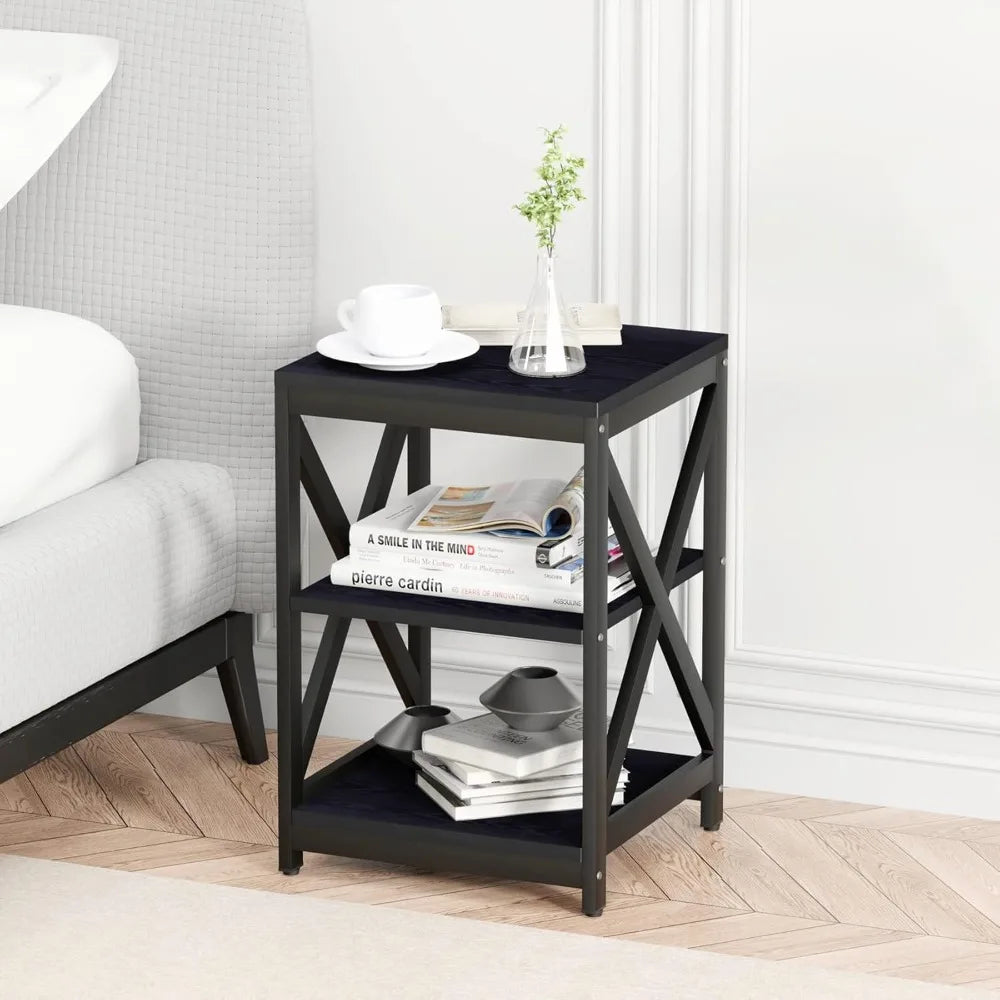 Industrial X-Design 3-Piece Coffee Table Set With End Tables