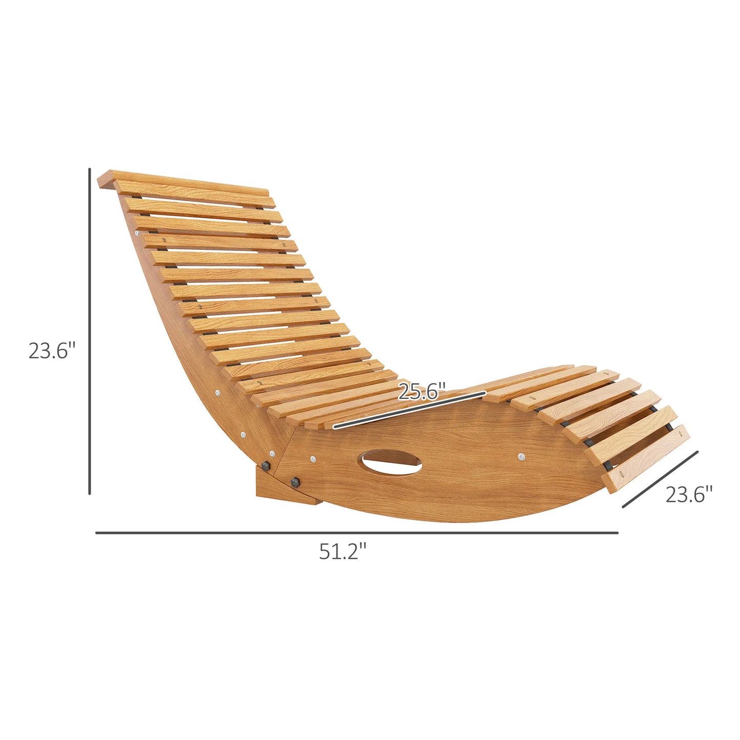 Outsunny Outdoor Teak Slatted Rocking Chair