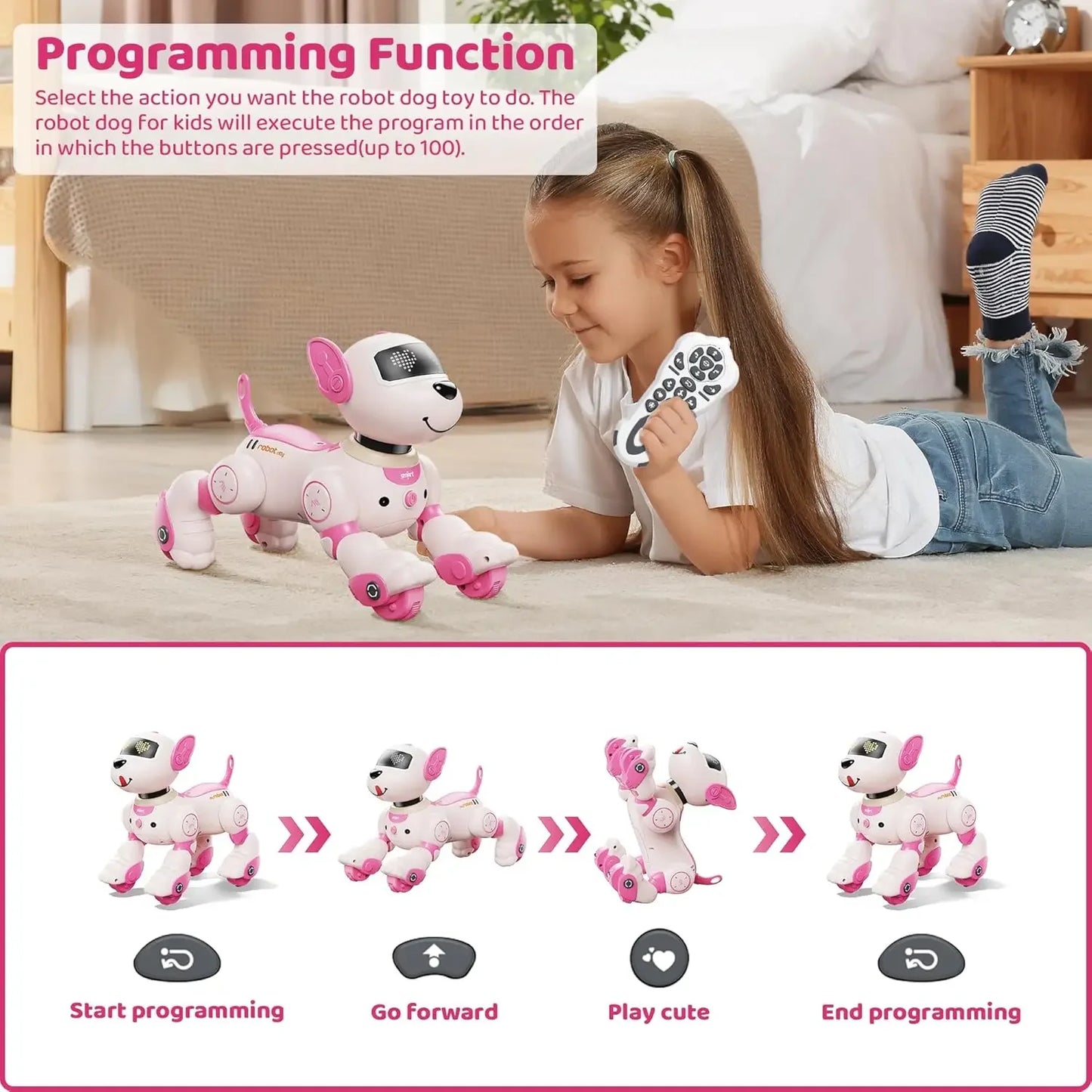 CONUSEA Kids RC Robot Dog Intelligent Puppy Remote Control