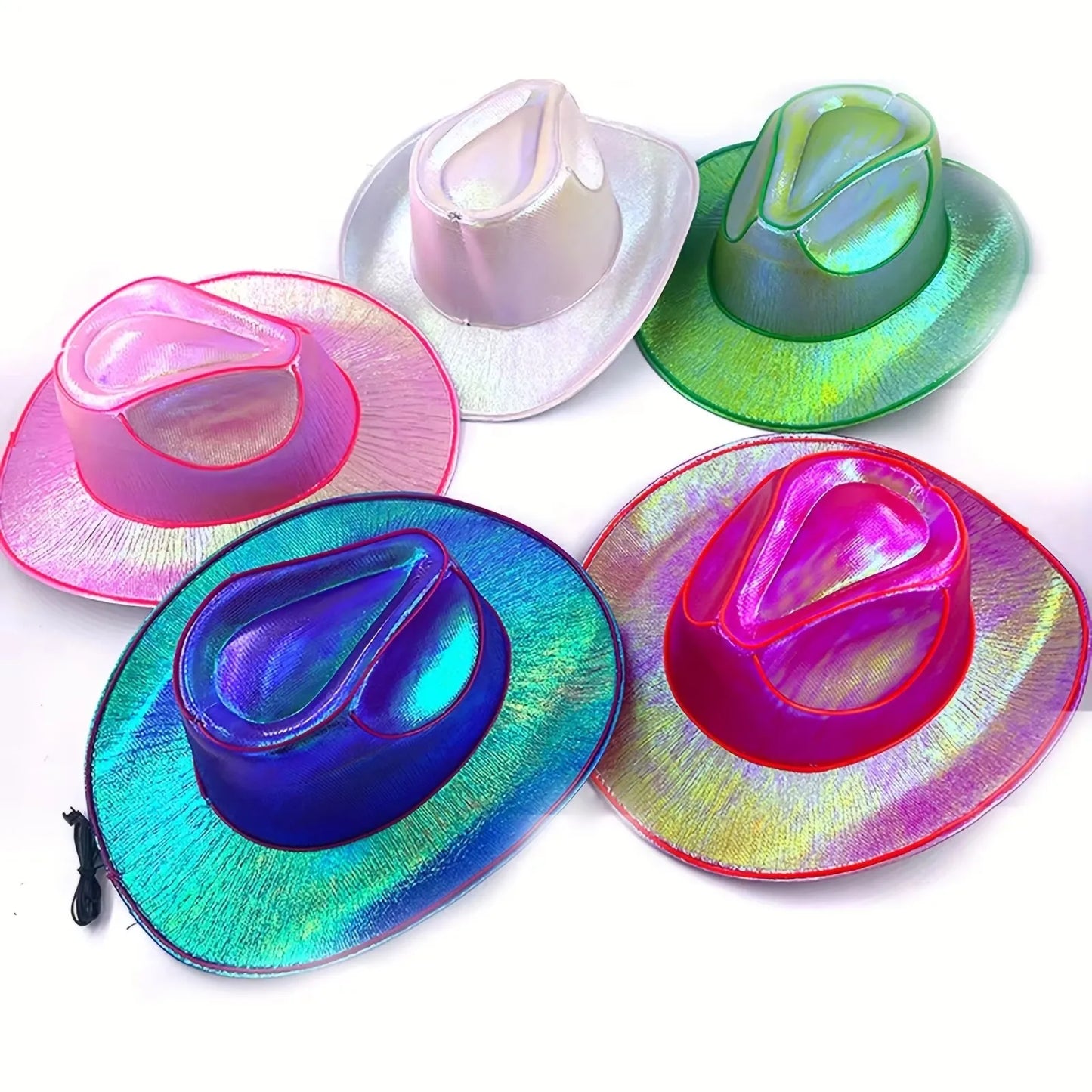 Pearlescent LED Cowboy Hat For Parties And Dancing