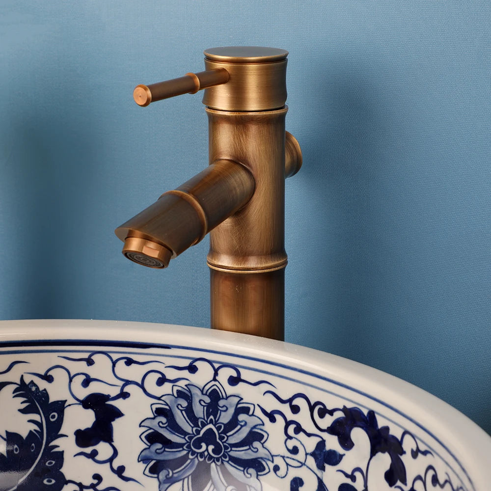 Torayvino Ceramic Bathroom Vessel Sink Faucet Combo Round Washbasin