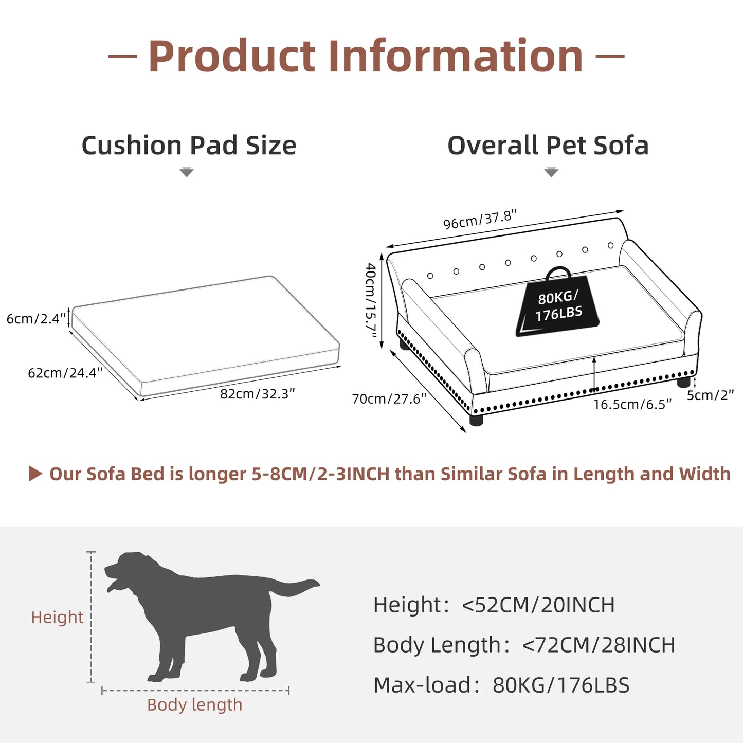BINGOPAWCN Elevated Dog Bed Microfiber Leather Cover