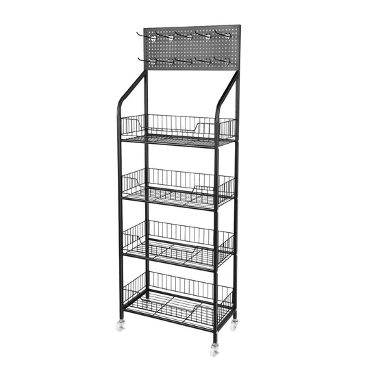 Bymaocar 4 Tier Wheel Display Rack For Retail Shelving