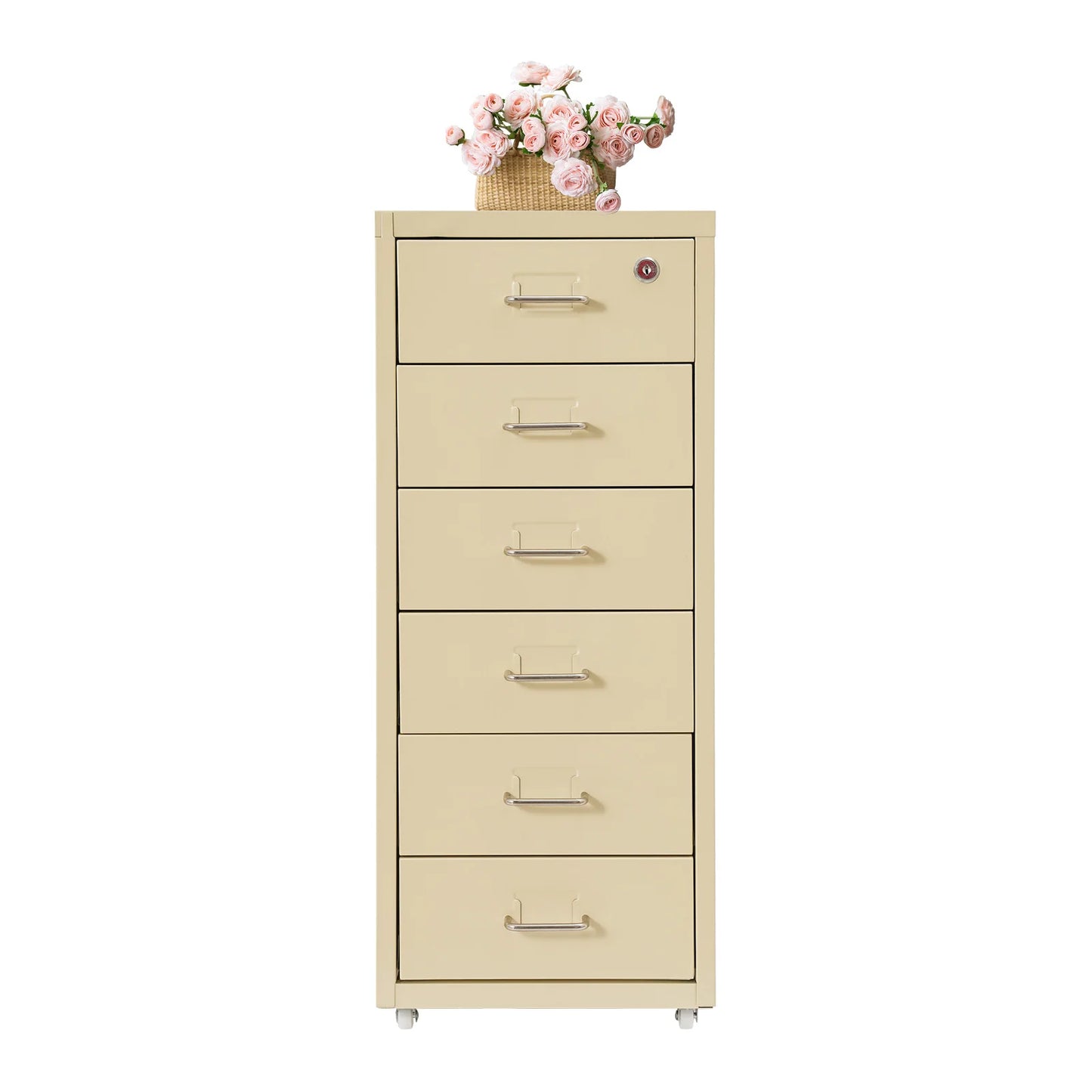 Drawer Lockable Rolling Metal File Cabinet Six Drawer Home Office