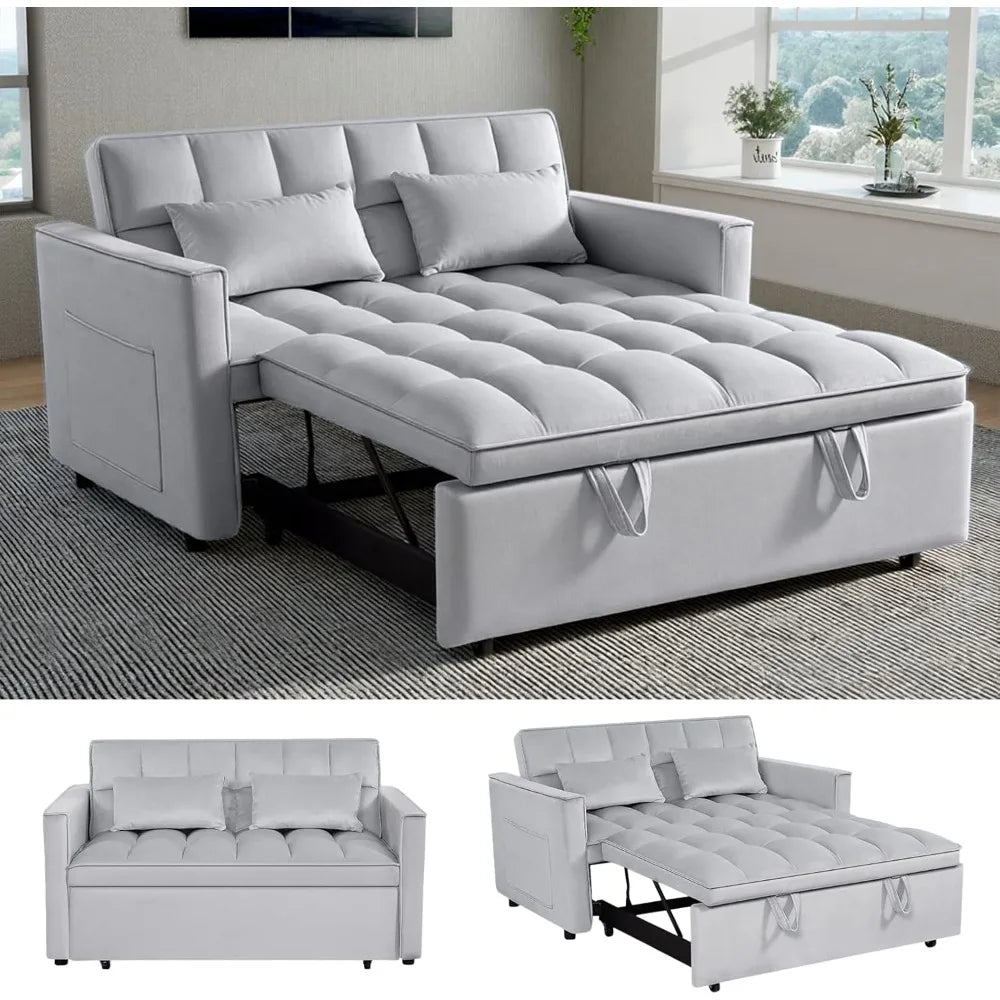 Combination Pullout Sleeper Sofa With Adjustable Backrest