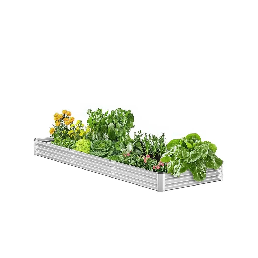 GM66010 Galvanized Raised Garden Bed Planter Box Outdoor