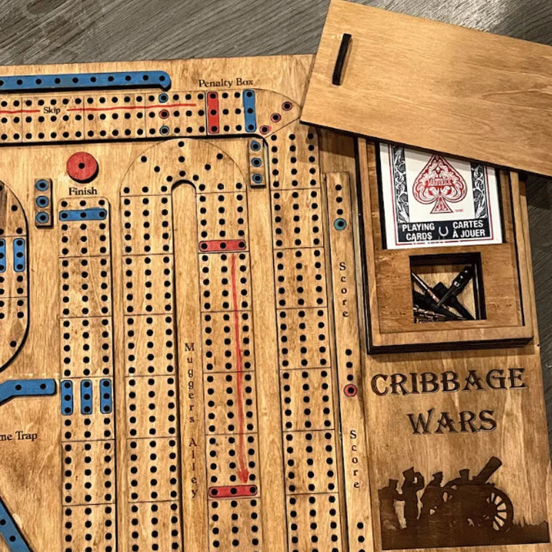Shunmaii Cribbage Wars Board Game Set With Storage Case