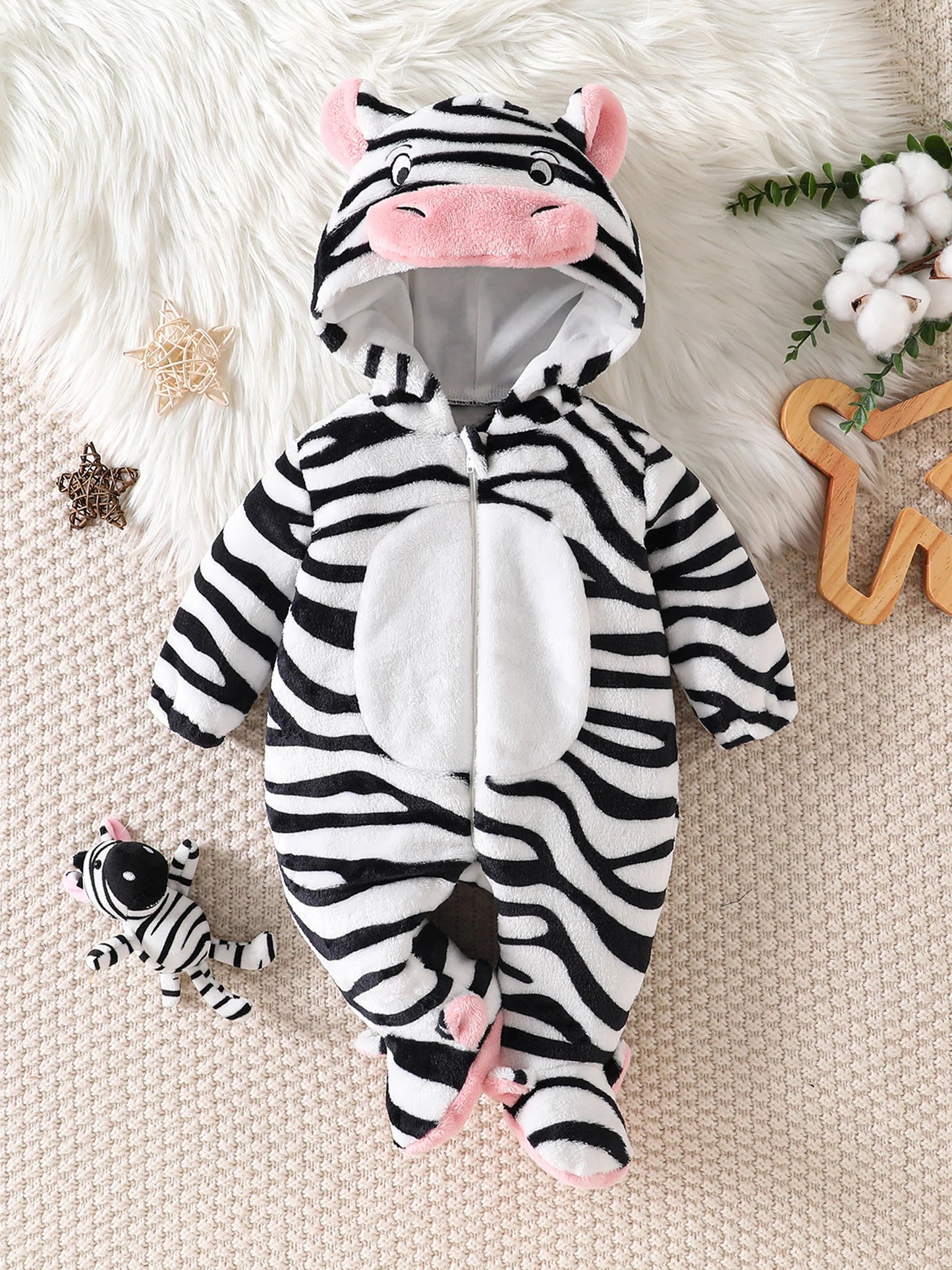 Adorable Toddler Hooded Halloween Tiger Romper for Babies