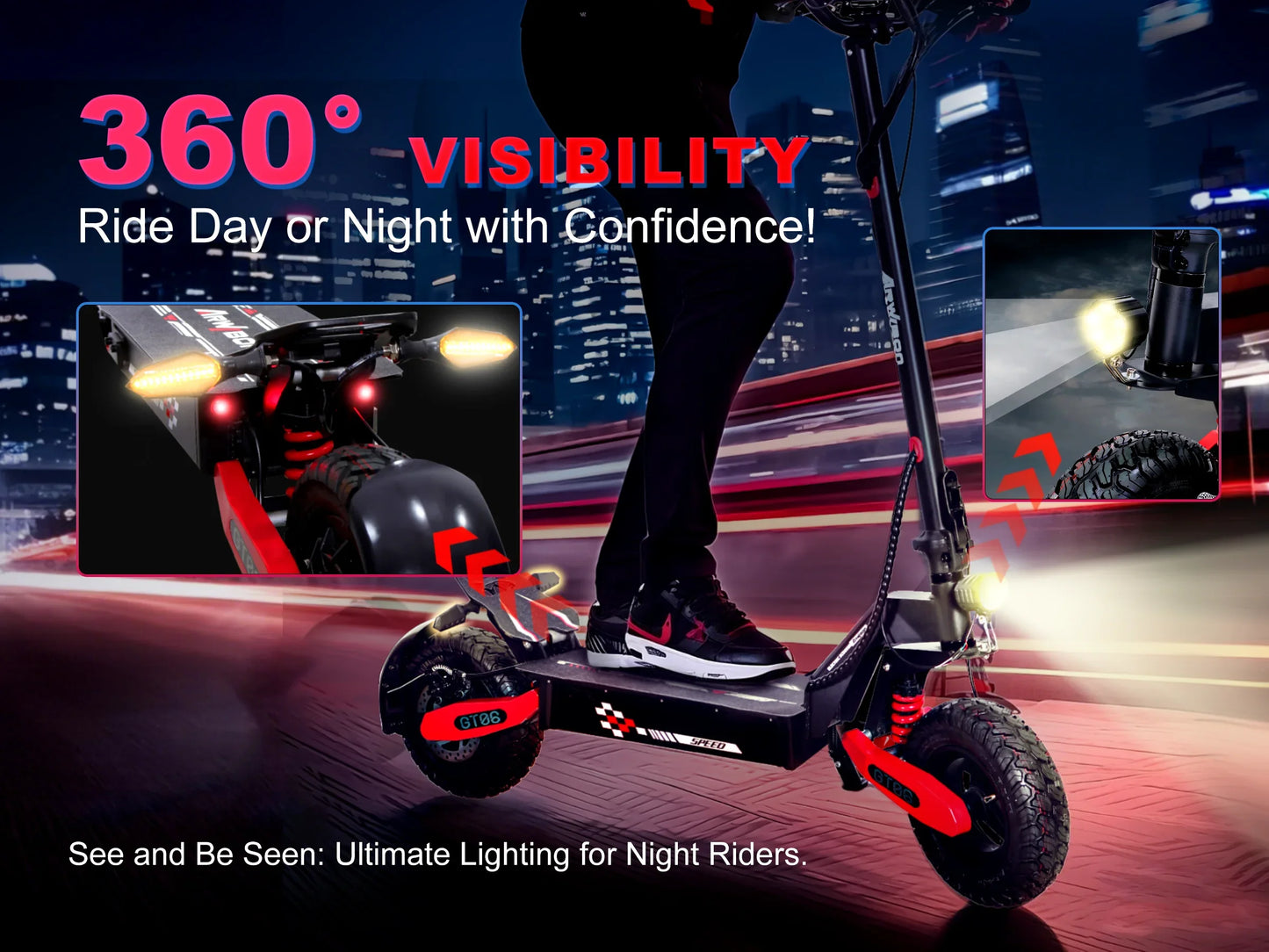 Arwibon GT06 1200W Foldable Electric Scooter For Adults 25MPH