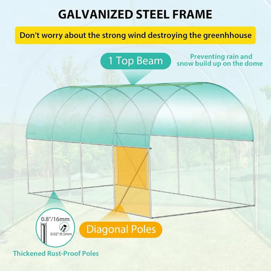 Color Garden Walk In Greenhouse with Dual Roll Up Doors