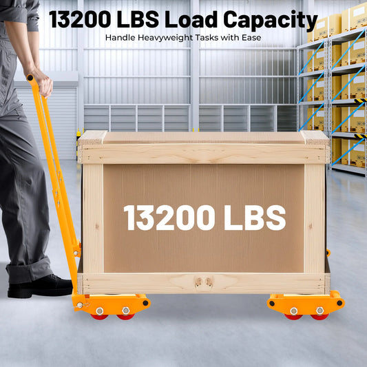 6 Ton Machinery Mover Skate Dollies With 360 Degree Rotation Cap And Four Rollers