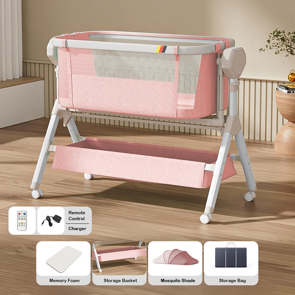 Steanny Automatic Rocking Bassinet For Newborn Bedside Sleeper With Music