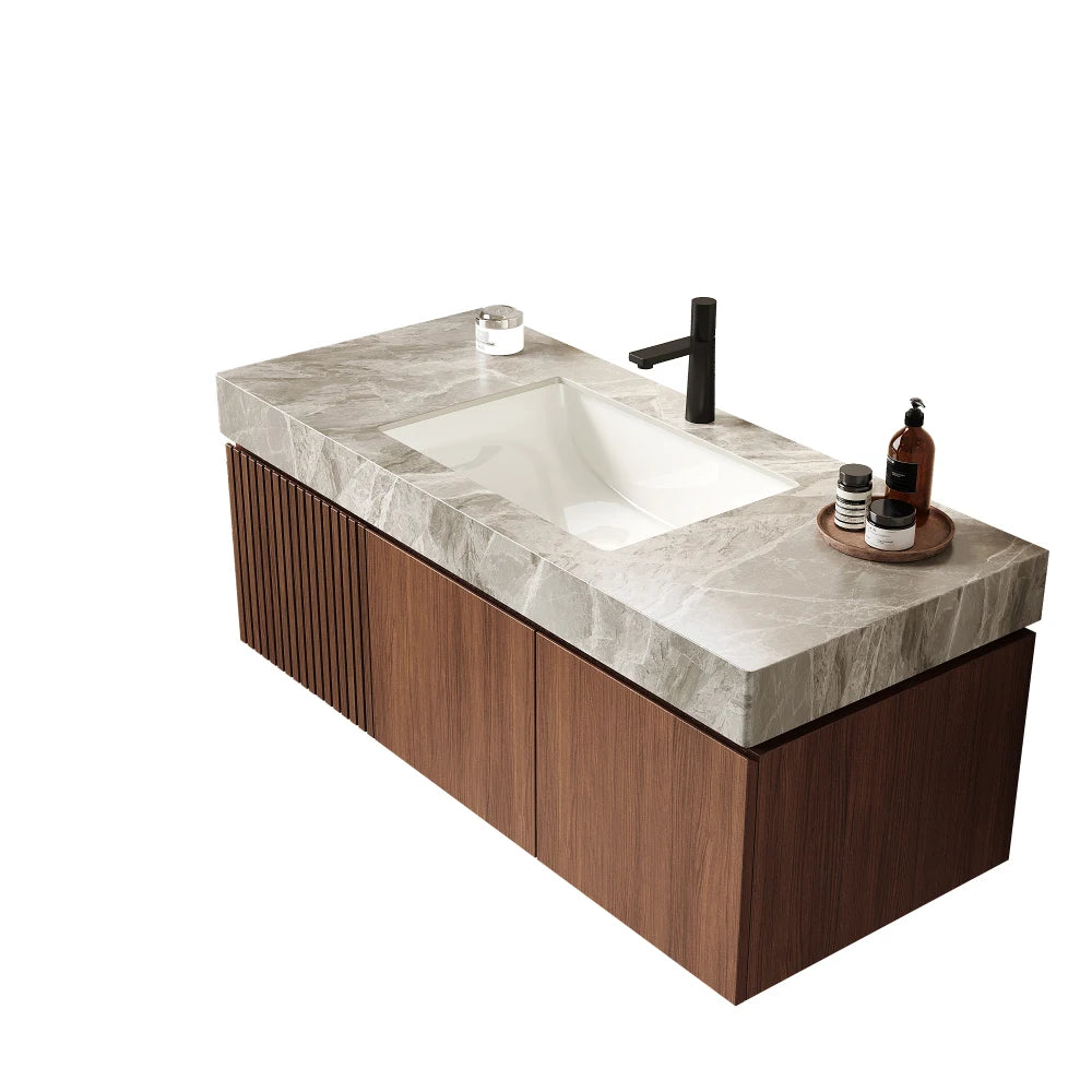 LWO Bathroom Vanity With Sink Wall Mounted Plywood Cabinet