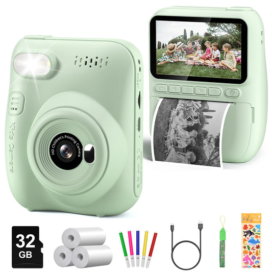 DIAMOOKYCN Instant Print Kids Camera 32MP HD 1080P