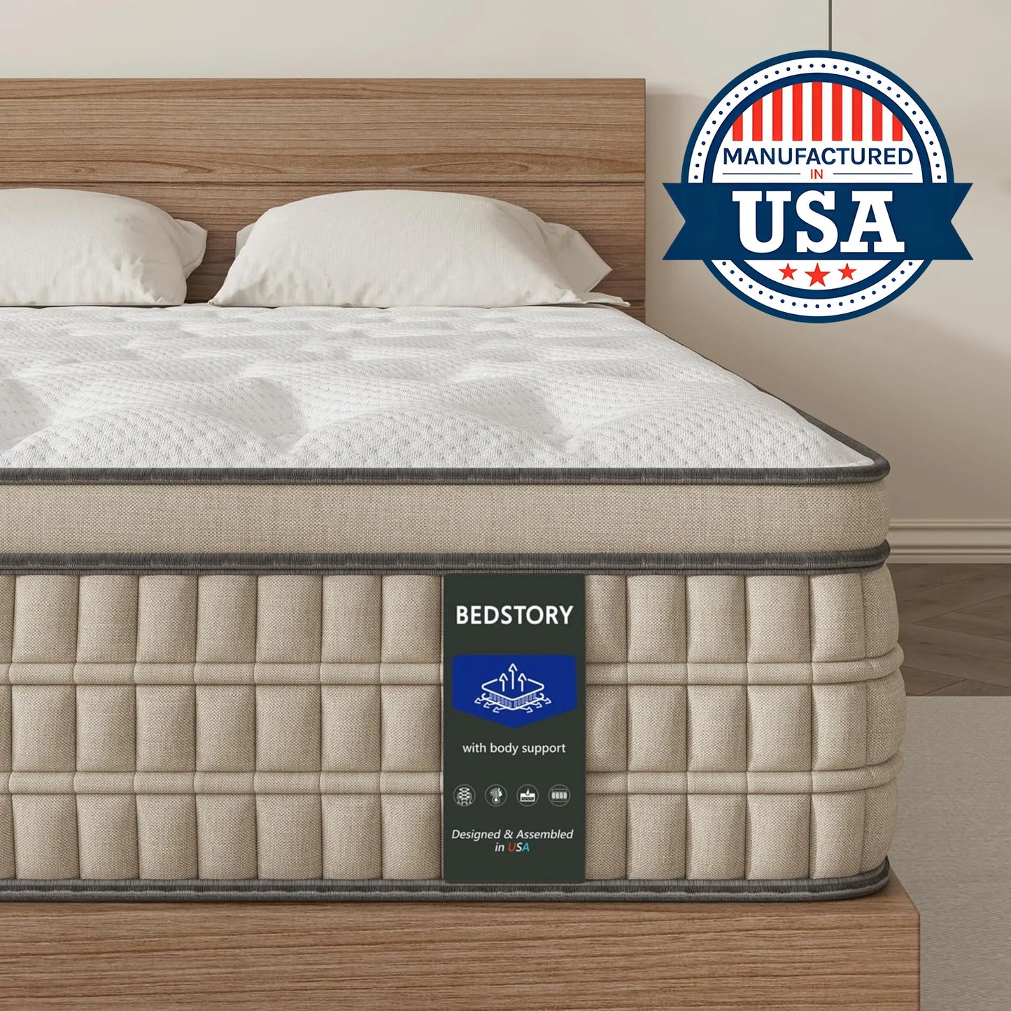 BedStory Hybrid Gel Memory Foam Mattress With Breathable Fabric