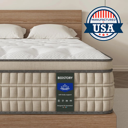 BedStory Hybrid Gel Memory Foam Mattress With Breathable Fabric