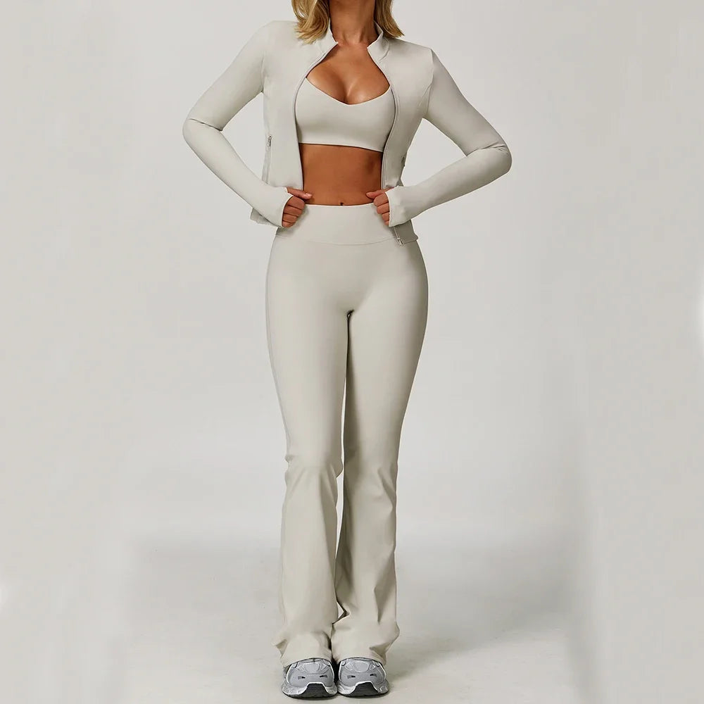 NONECN Womens Yoga Set 2 Piece Sportswear With High Waist Leggings