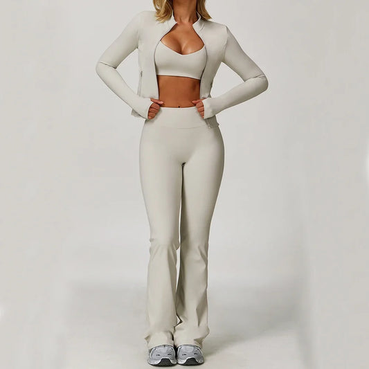NONECN Womens Yoga Set 2 Piece Sportswear With High Waist Leggings