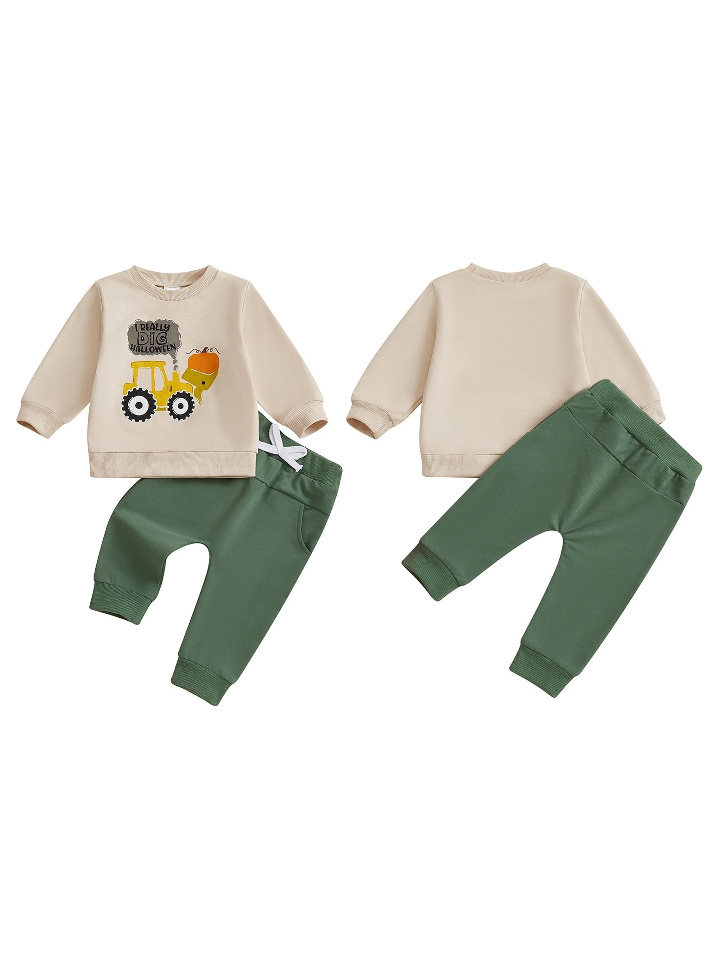 Kids Halloween Ghost Print 2 Piece Set For Boys Outfit