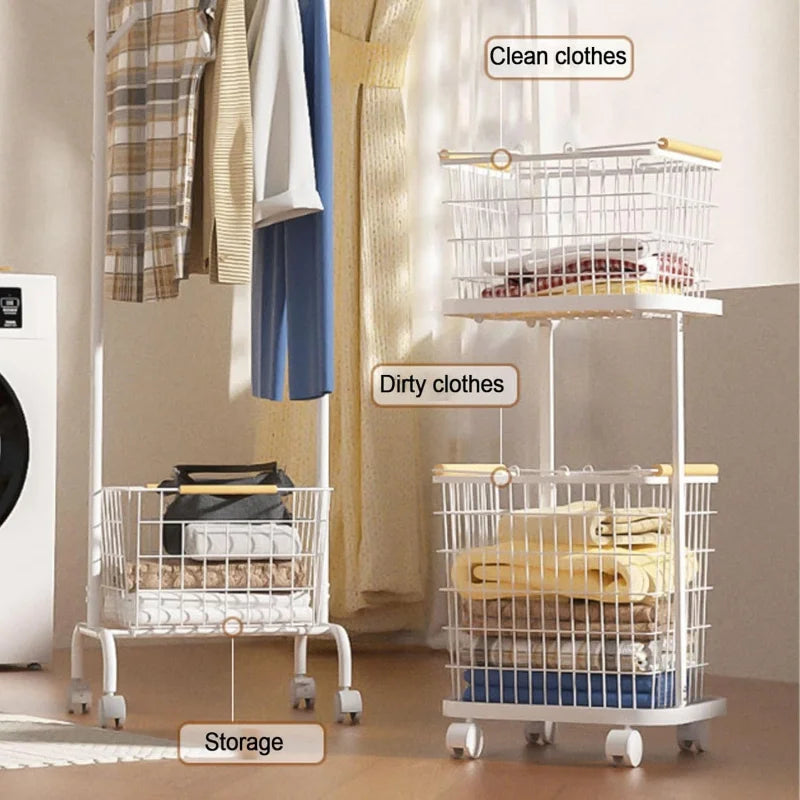 TYZDLSM 2 Tier Laundry Hamper With 360 Degree Swivel Wheels