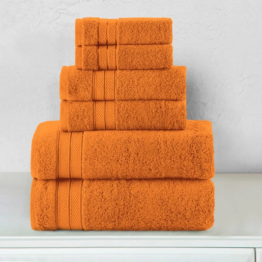 Turkish Cotton 6 Piece Towel Set Bath and Hand Towels