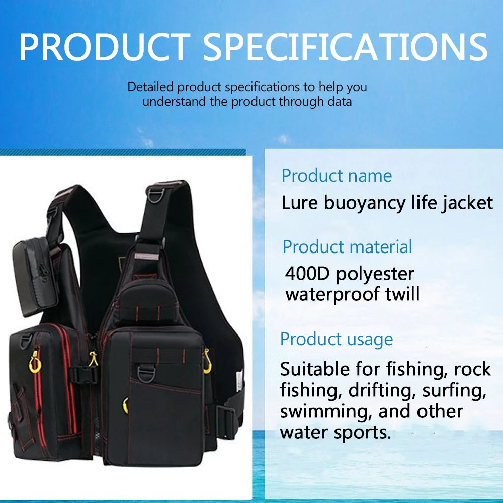 NONECN Outdoor Fishing Life Jacket Vest With Pockets For Safety