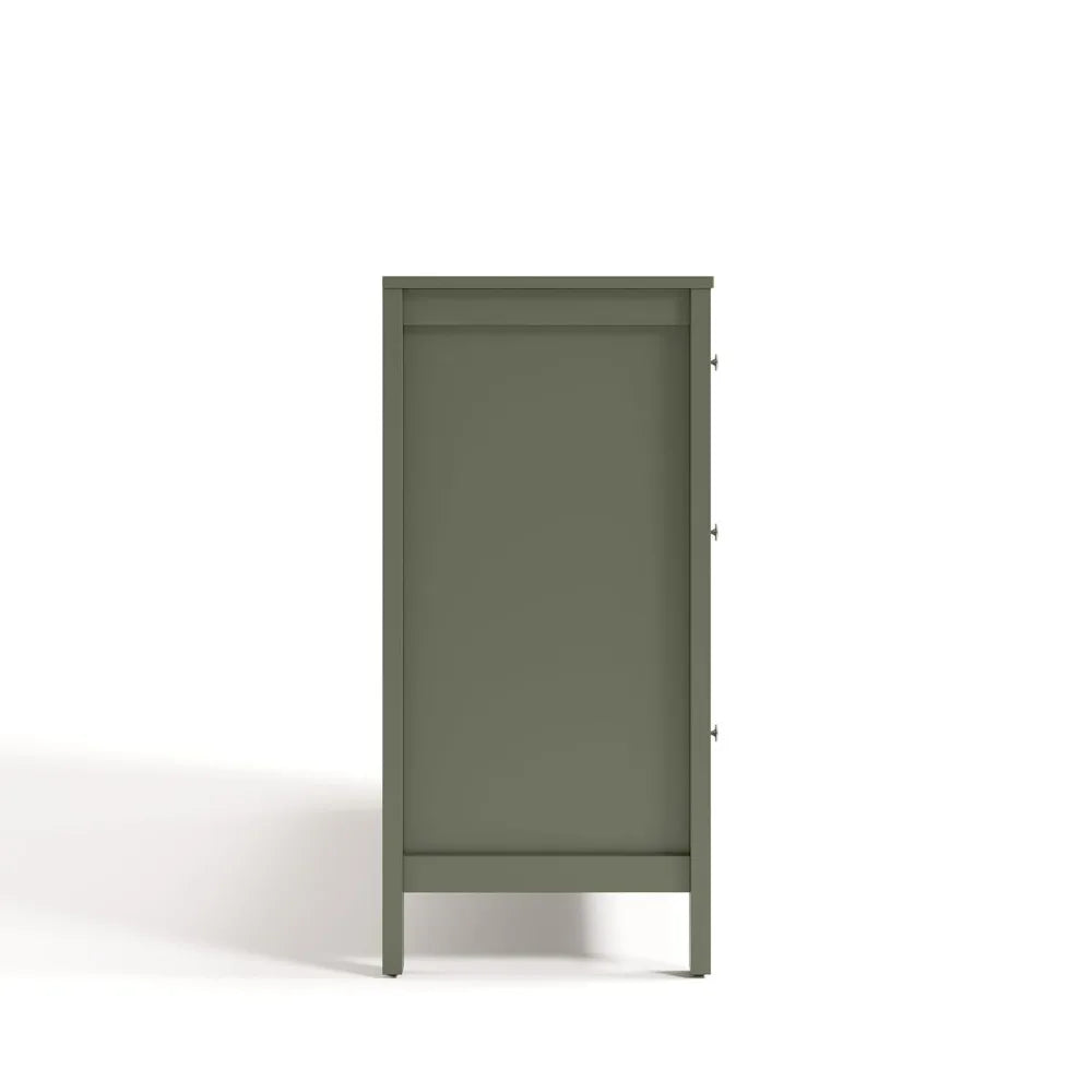 Six Drawer Dresser With Interlocking Design For Modern Storage